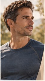 Hombre adulto activo como imagen de bienestar y hábitos saludables